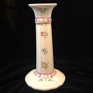 Laura Ashley Alice Porcelain Candlestick Holder England Floral Single Cottage